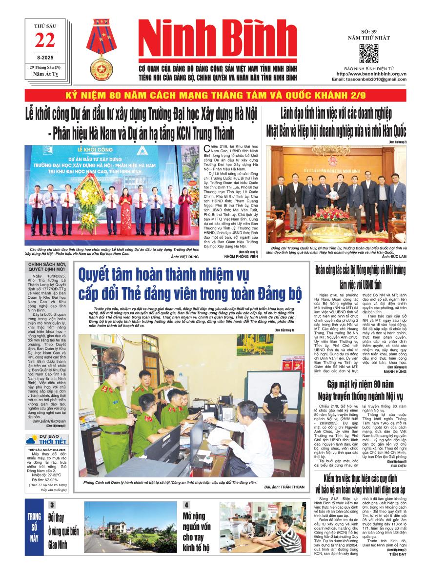 Ninh Bình thời sự số 39 (24/8/2025)