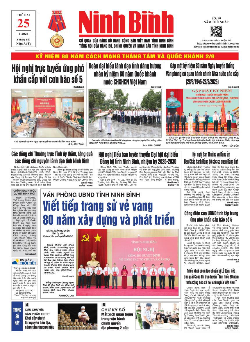 Ninh Bình thời sự số 40 (25/8/2025)