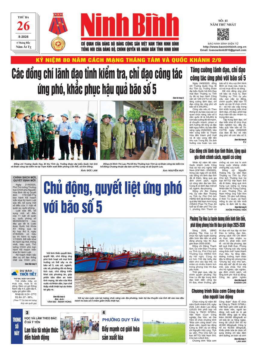 Ninh Bình thời sự số 41 (26/8/2025)