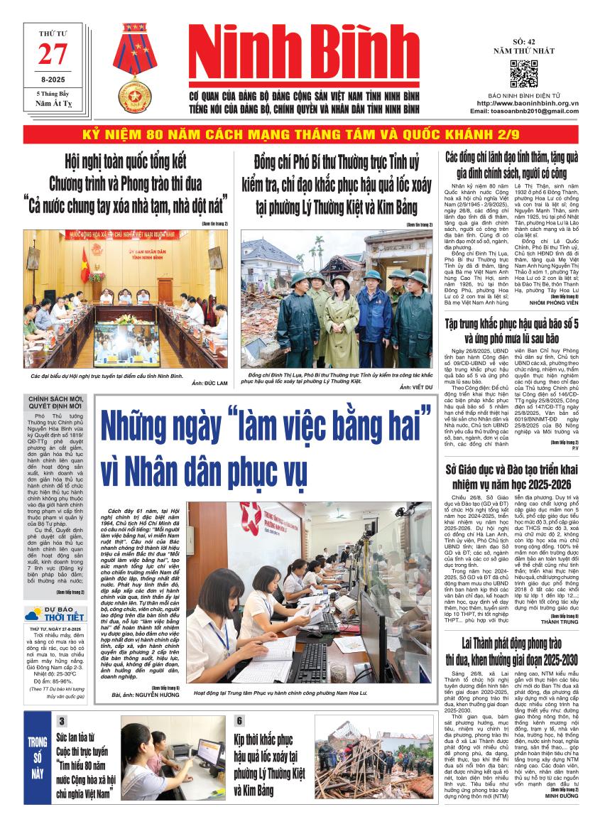 Ninh Bình thời sự số 42 (27/8/2025)