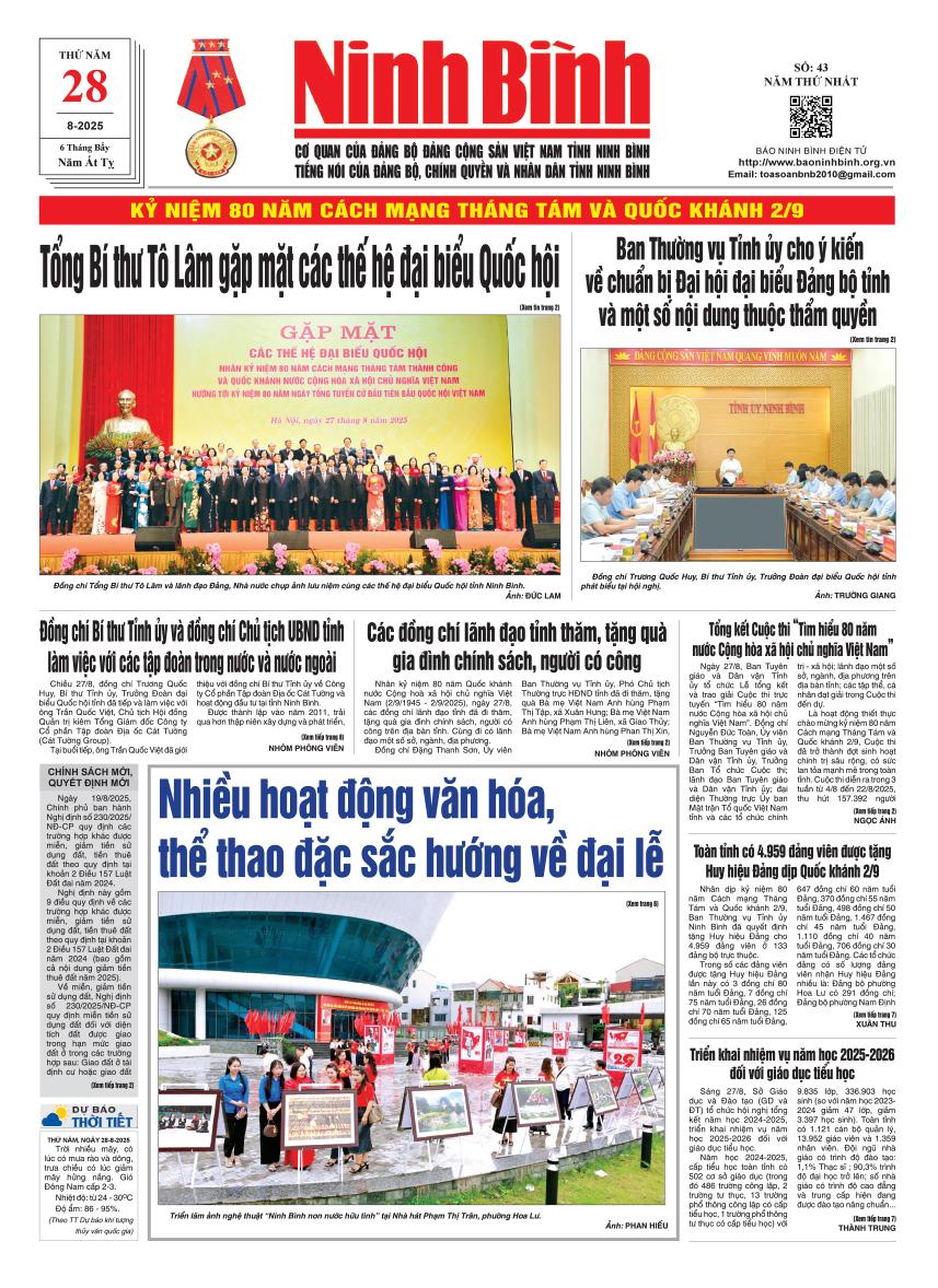Ninh Bình thời sự số 43 (28/8/2025)