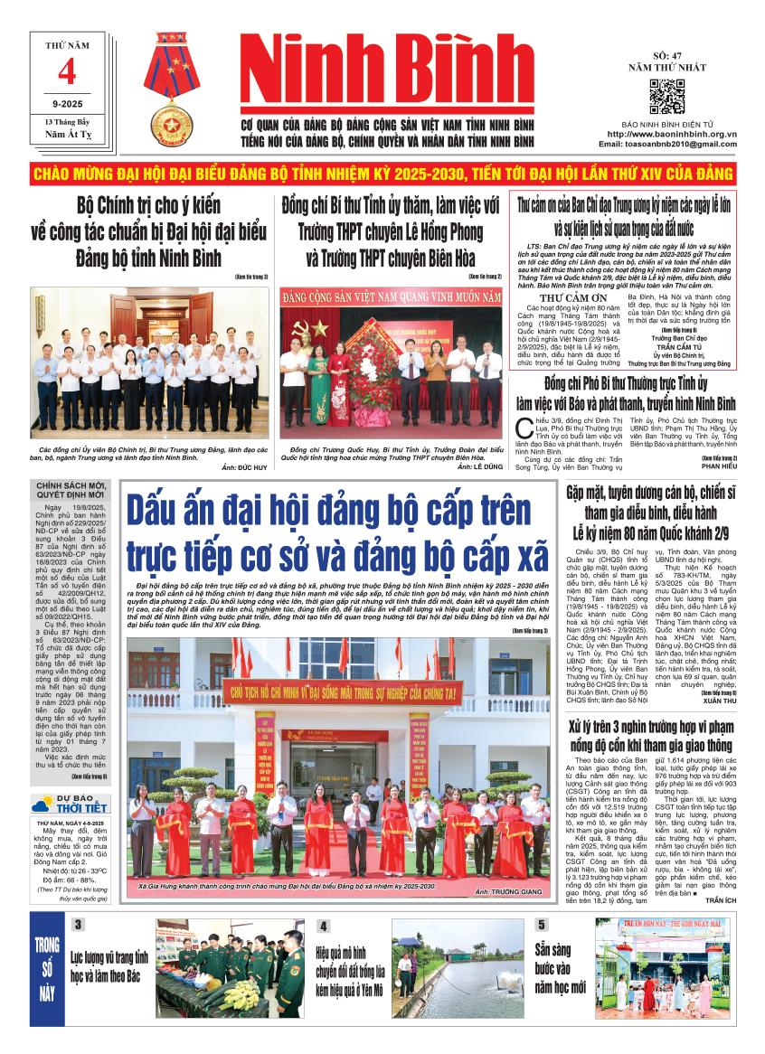 Ninh Bình thời sự số 47 (4/9/2025)