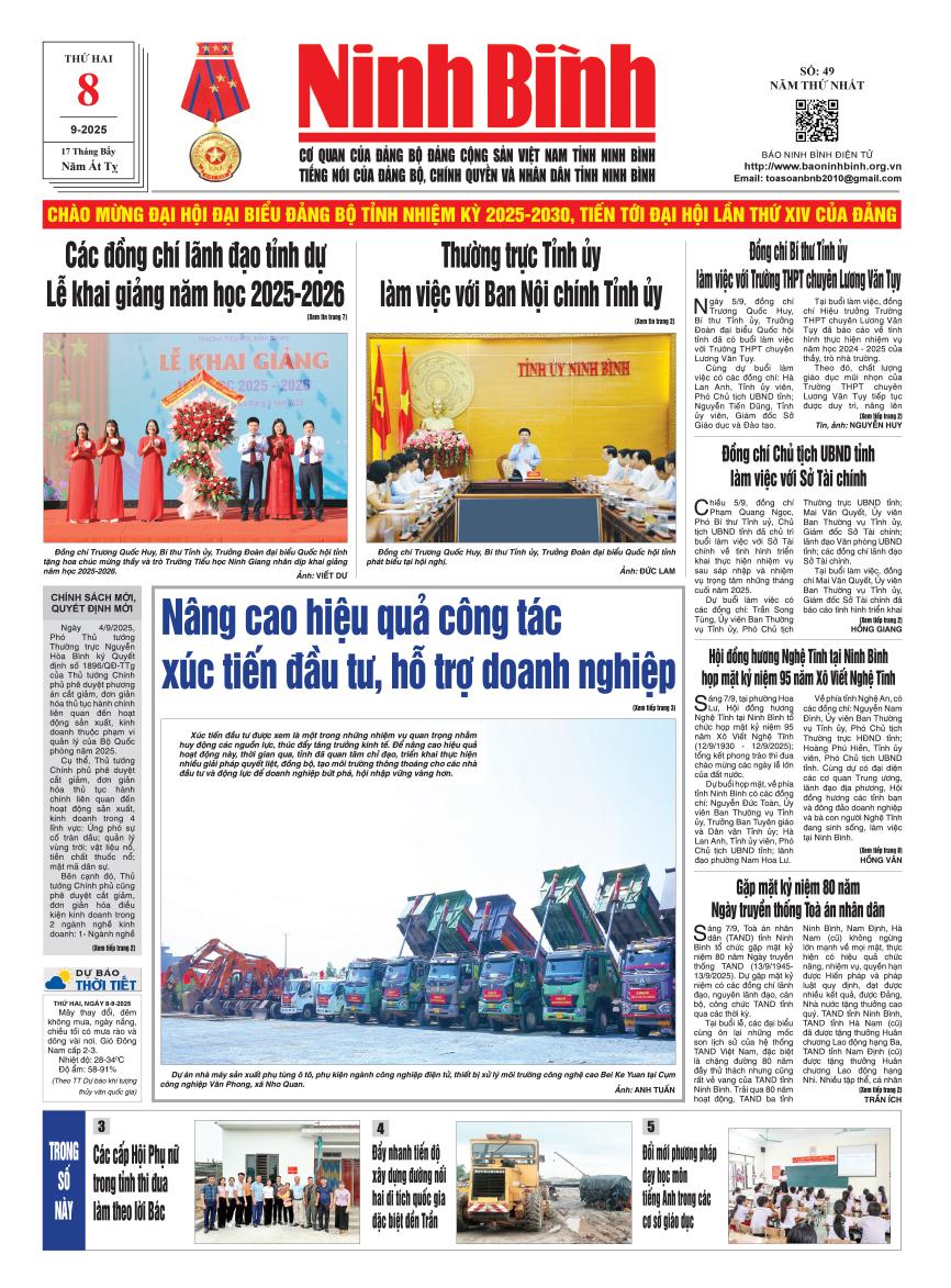 Ninh Bình thời sự số 49 (8/9/2025)