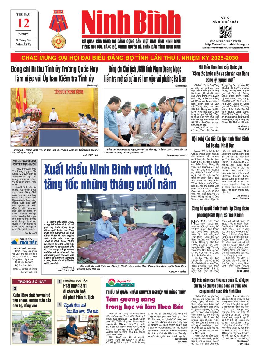 Ninh Bình thời sự số 53 (12/9/2025)