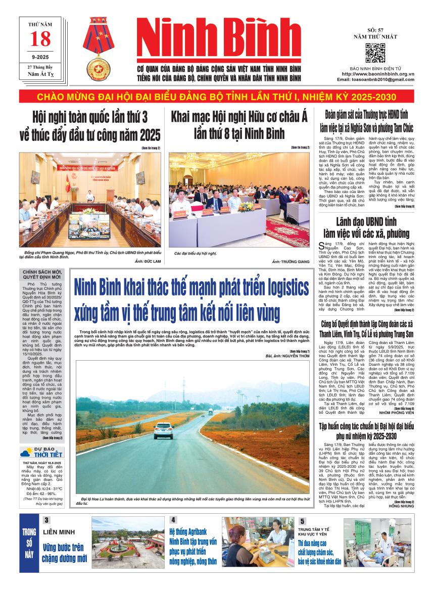 Ninh Bình thời sự số 57 (18/9/2025)