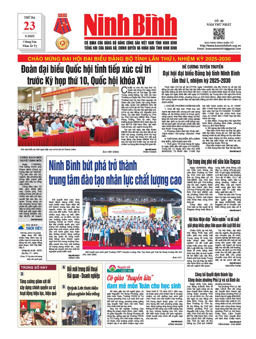 Ninh Bình thời sự số 60 (23/9/2025)