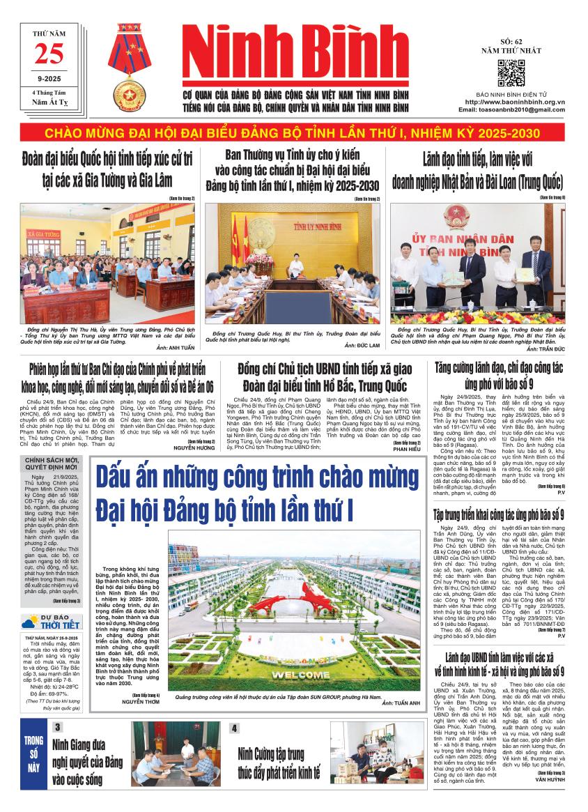Ninh Bình thời sự số 62 (25/9/2025)
