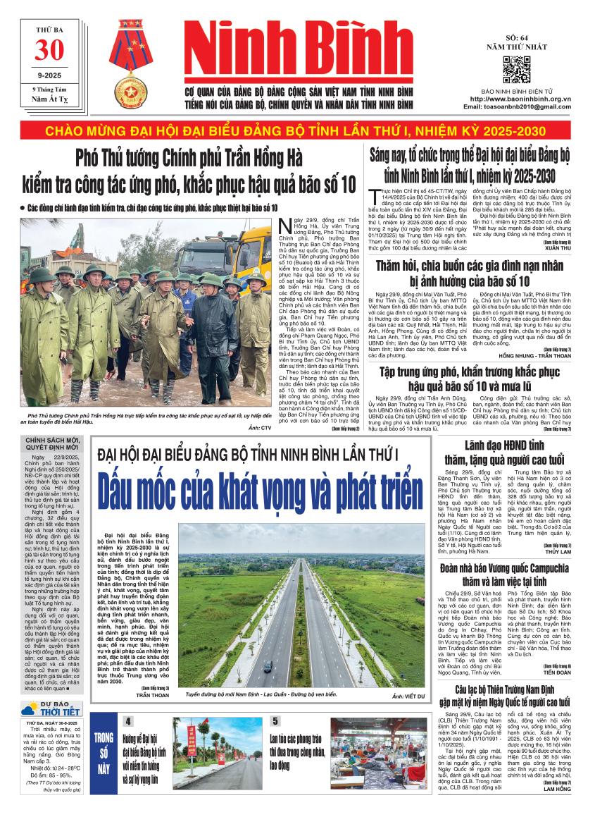 Ninh Bình thời sự số 64 (30/9/2025)
