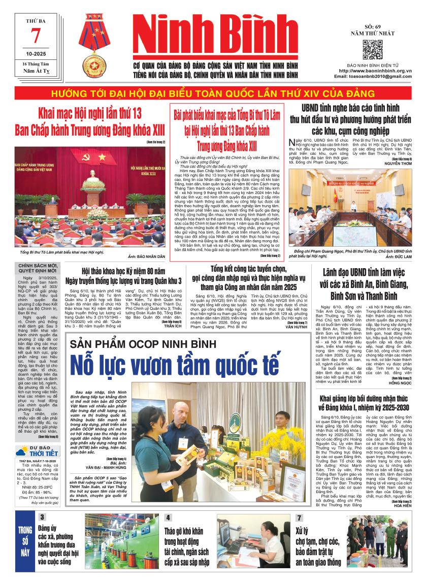 Ninh Bình thời sự số 69 (7/10/2025)