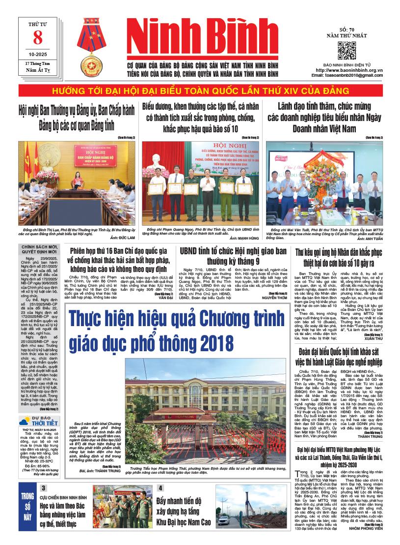 Ninh Bình thời sự số 70 (8/10/2025)