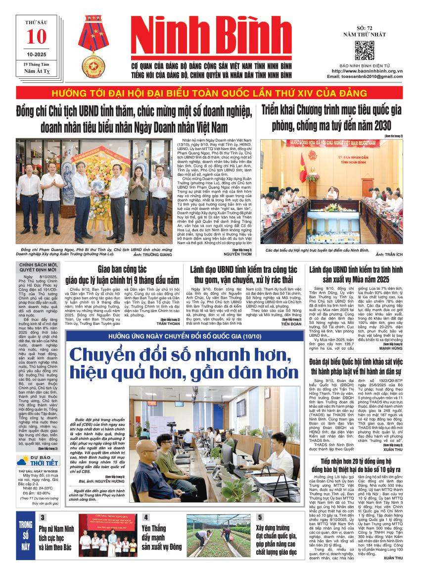 Ninh Bình thời sự số 72 (10/10/2025)