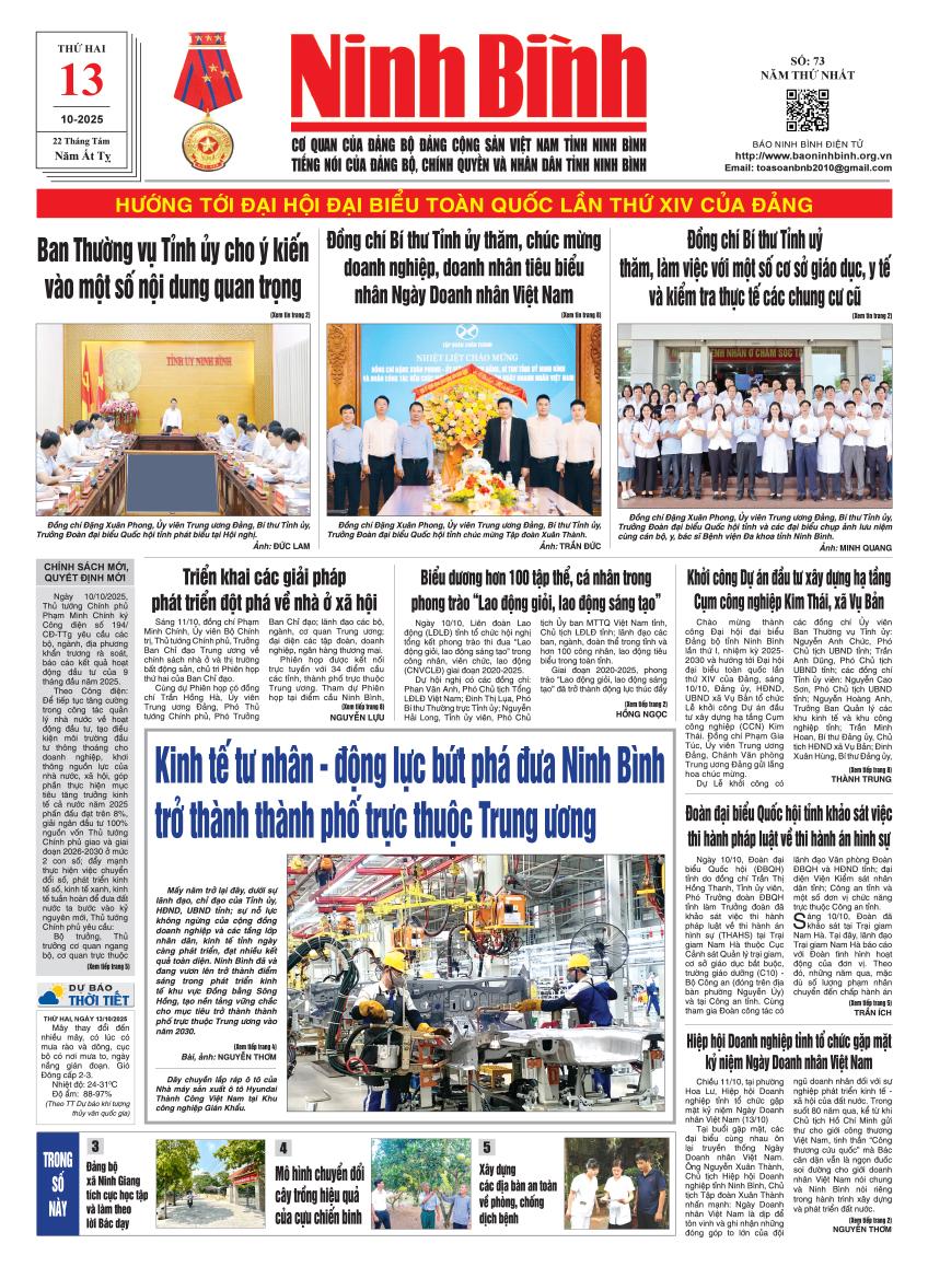 Ninh Bình thời sự số 73 (13/10/2025)