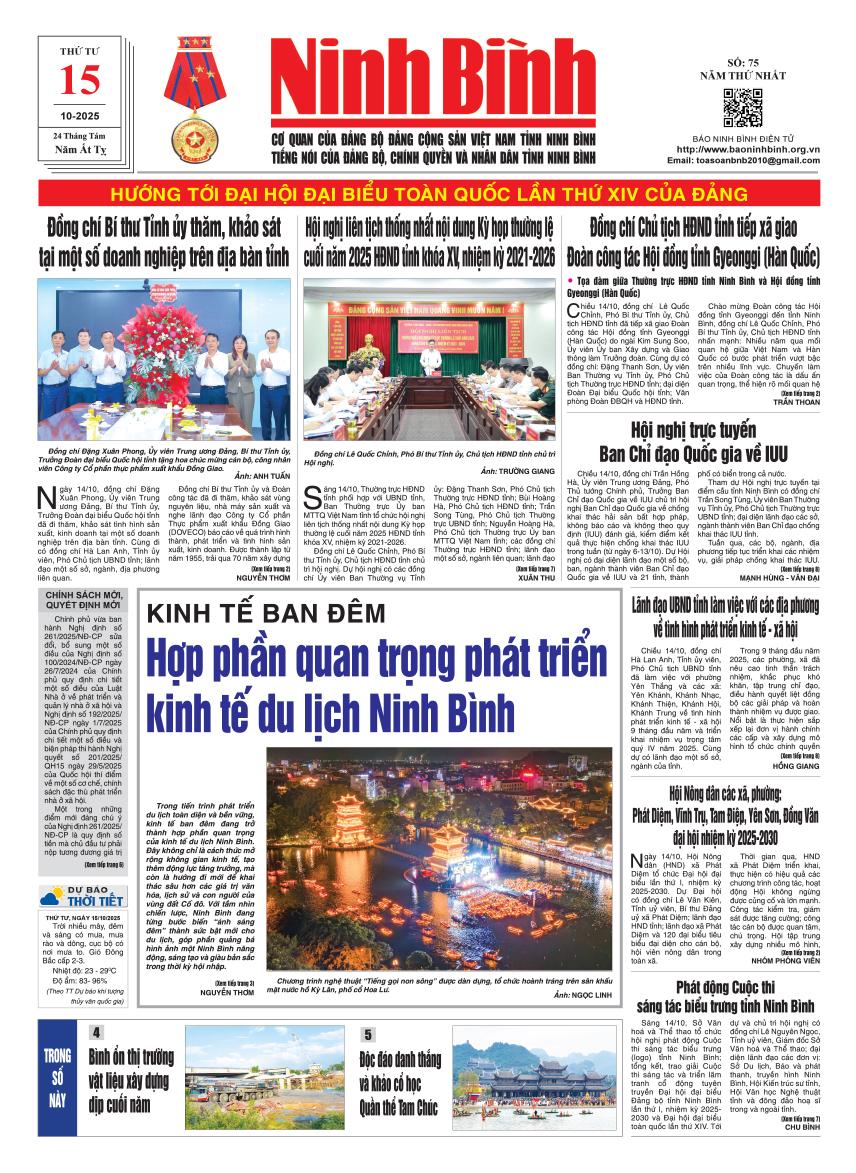 Ninh Bình thời sự số 75 (15/10/2025)