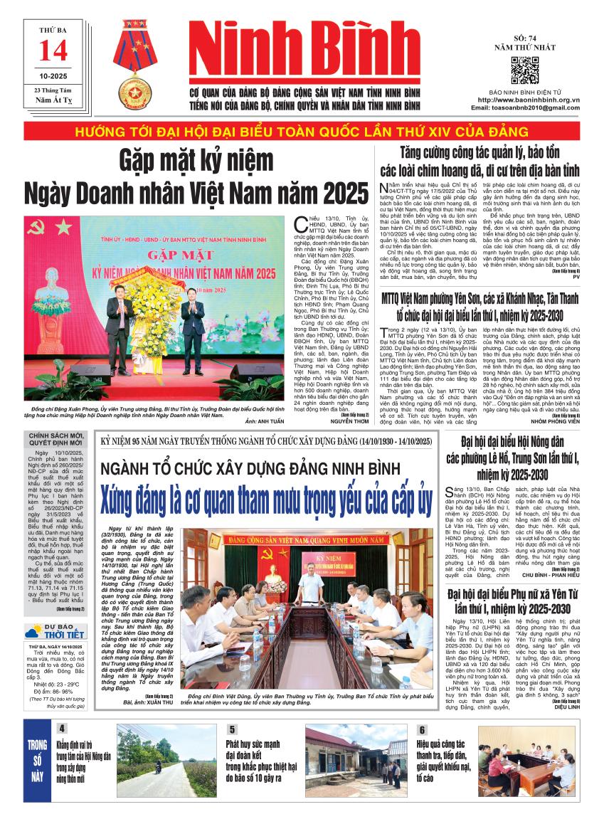 Ninh Bình thời sự số 74 (14/10/2025)