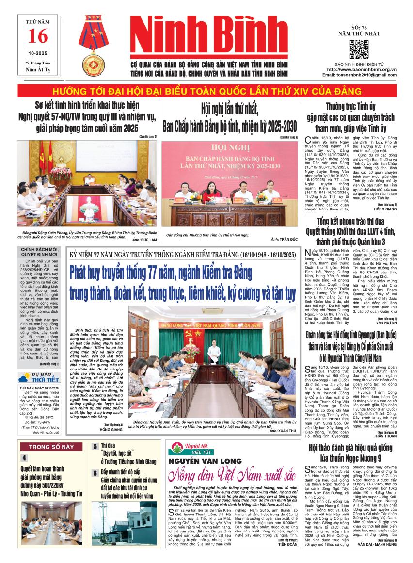 Ninh Bình thời sự số 76 (16/10/2025)