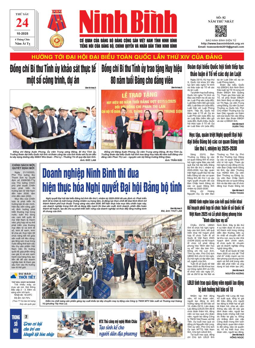 Ninh Bình thời sự số 82 (24/10/2025)