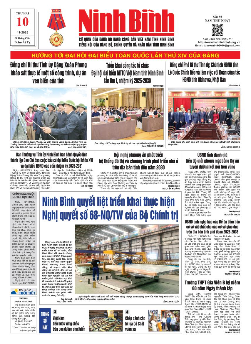 Ninh Bình thời sự số 93 (10/11/2025)
