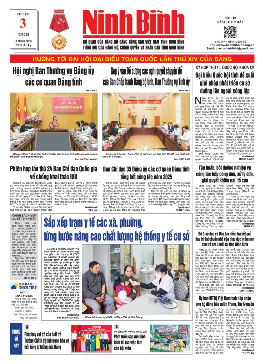 Ninh Bình thời sự số 110 (3/12/2025)
