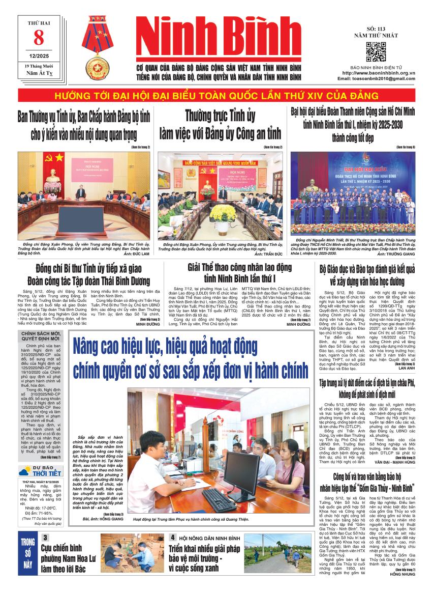 Ninh Bình thời sự số 113 (8/12/2025)