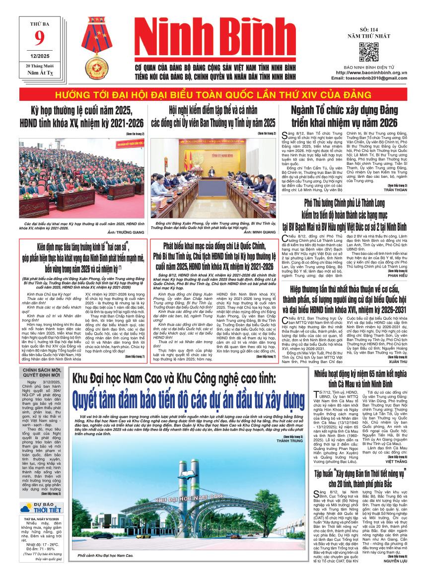 Ninh Bình thời sự số 114 (9/12/2025)