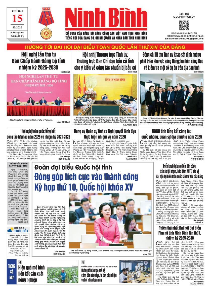 Ninh Bình thời sự số 118 (15/12/2025)