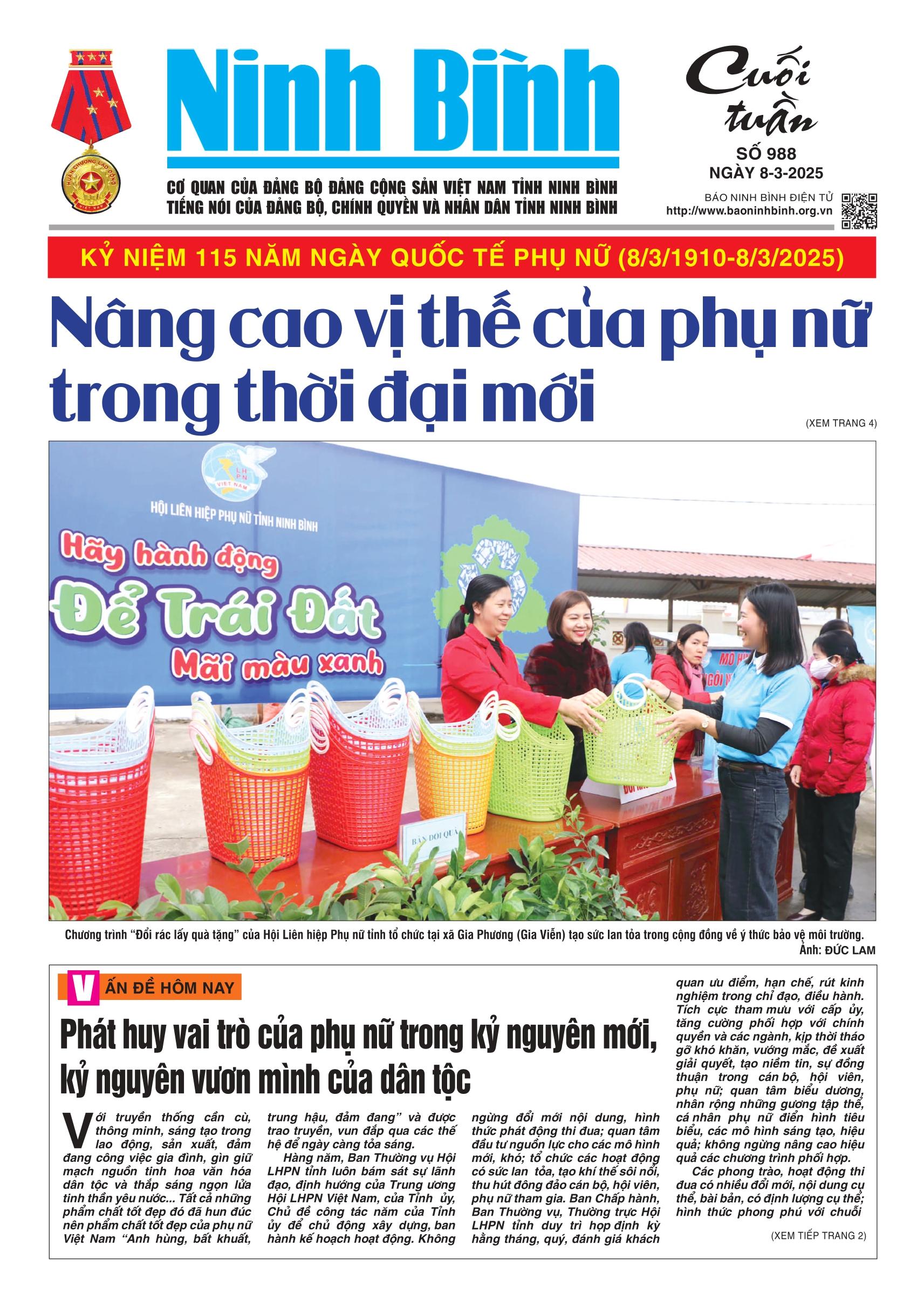 Ninh Bình cuối tuần số 988 (8/3/2025)