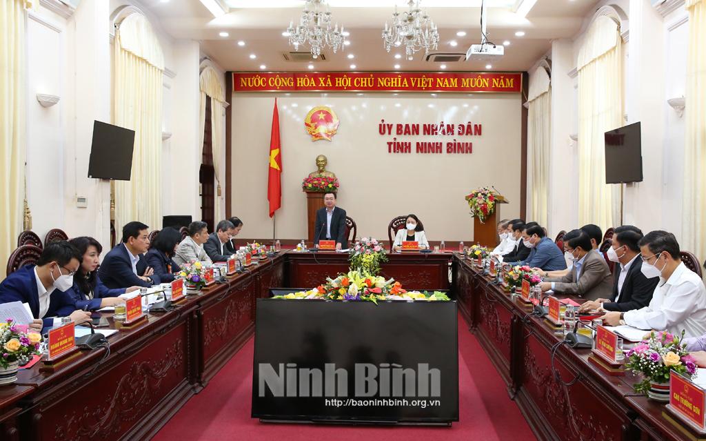 Đồng chí Bộ trưởng Bộ Xây dựng làm việc với tỉnh Ninh Bình