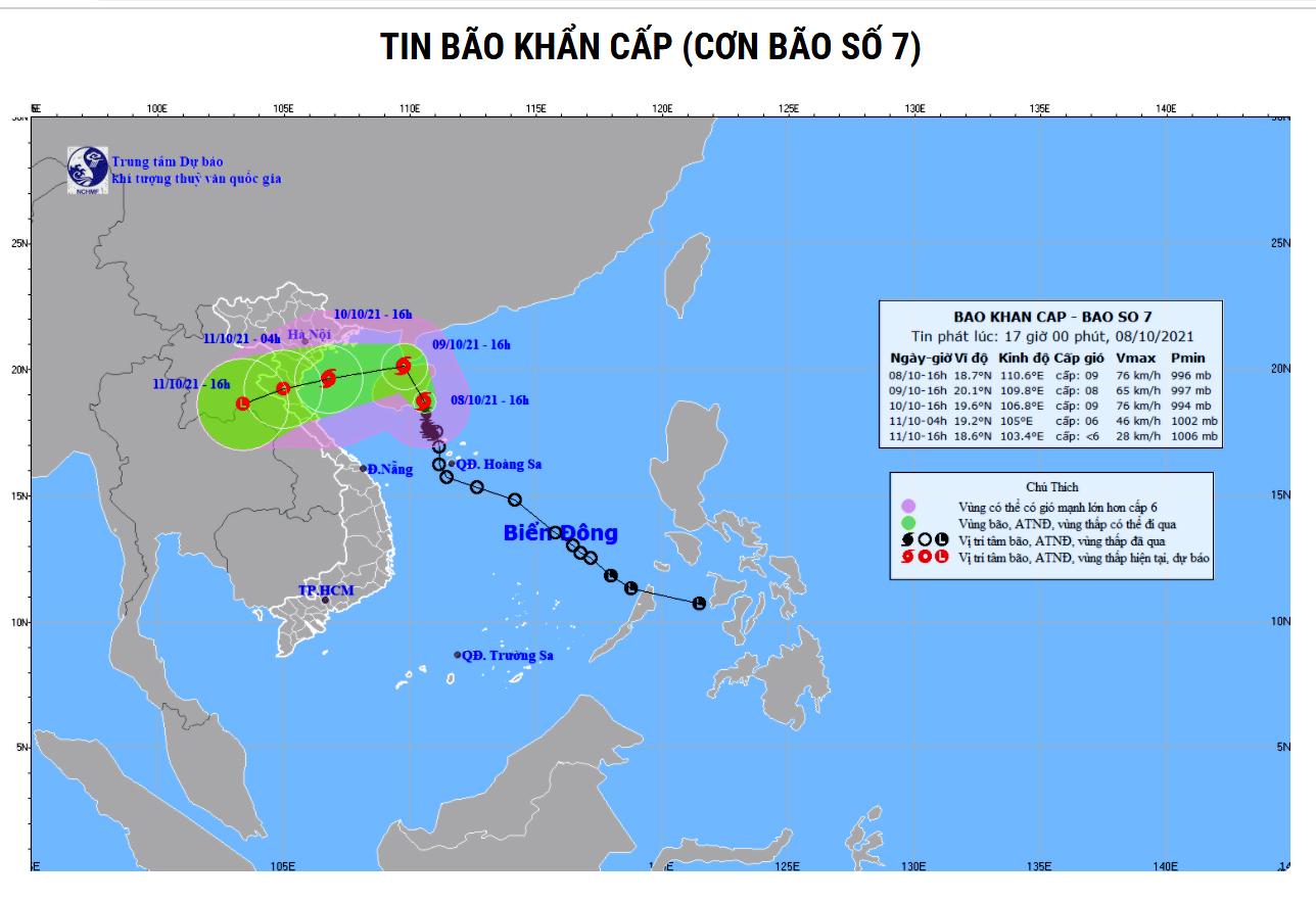 Công điện về ứng phó với bão số 07