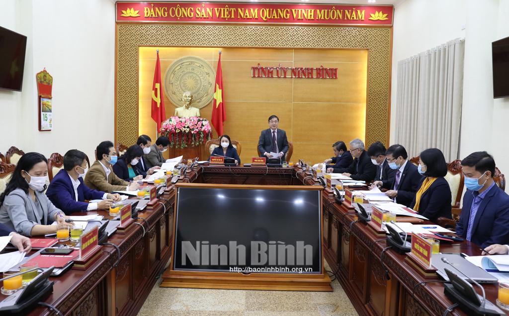 Đoàn công tác của Đảng đoàn Liên hiệp các Hội KHKT Việt Nam làm việc tại Ninh Bình