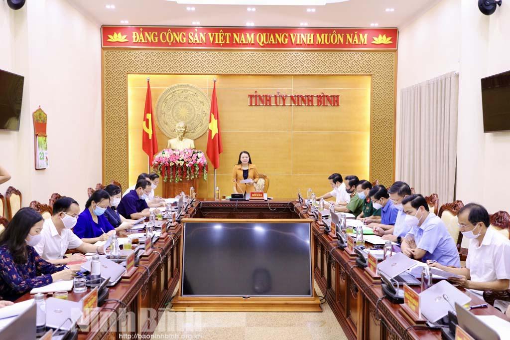 Thường trực Tỉnh ủy giao ban công tác 6 tháng đầu năm 2021