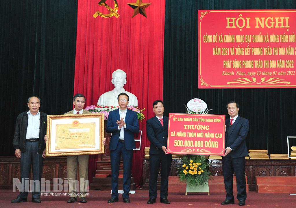 Khánh Nhạc đón nhận Bằng xã đạt chuẩn nông thôn mới nâng cao