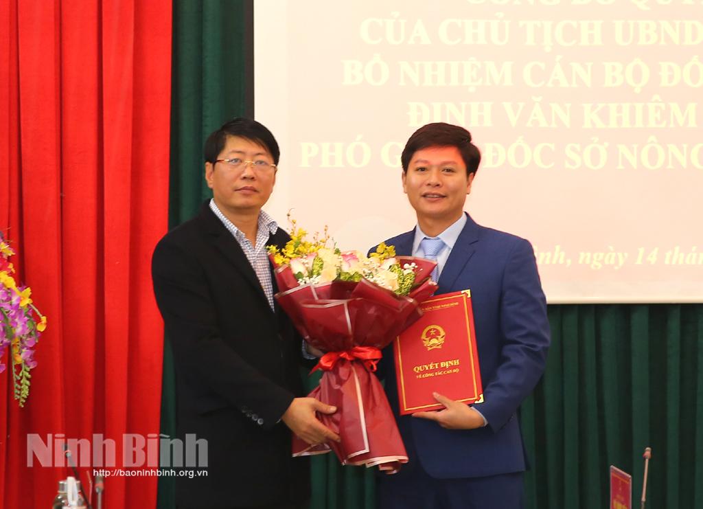 Công bố quyết định bổ nhiệm Phó Giám đốc Sở Nông nghiệp và phát triển nông thôn
