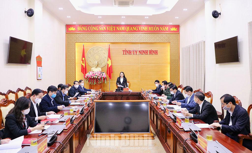 Thường trực Tỉnh ủy giao ban công tác tháng 2 với Thường trực các huyện, thành ủy, Đảng ủy trực thuộc