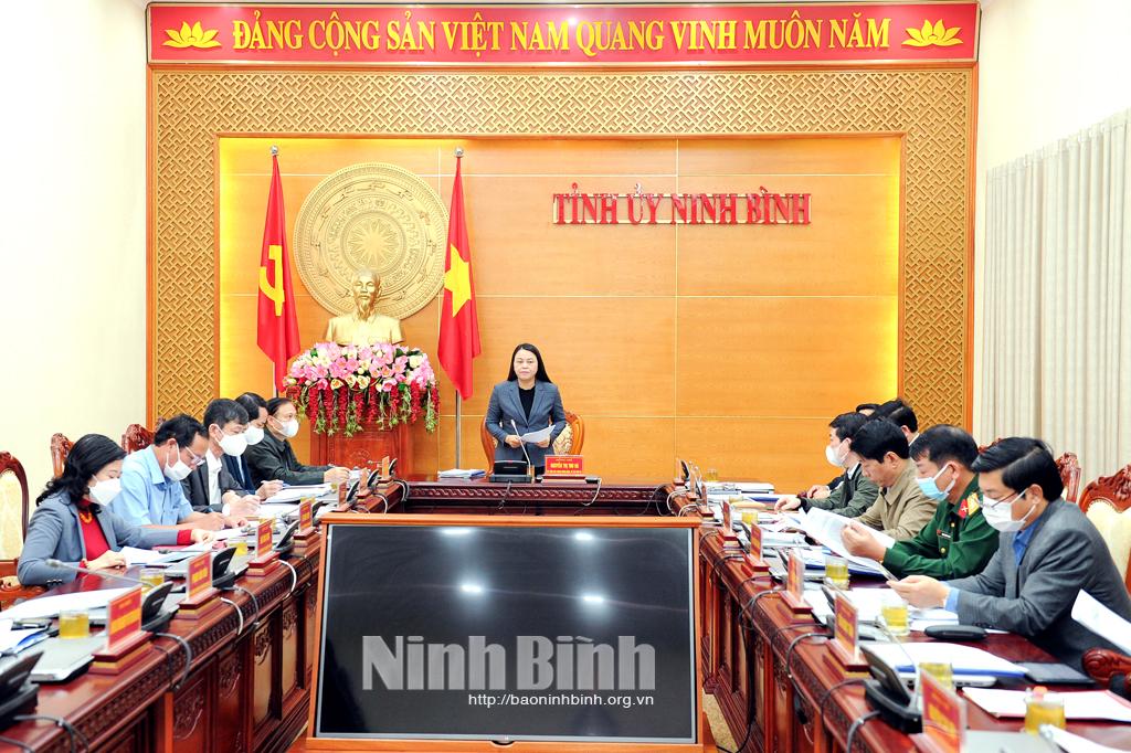 Hội nghị Ban Thường vụ Tỉnh ủy