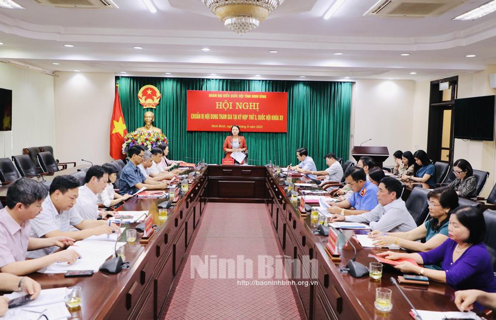 Đoàn ĐBQH tỉnh chuẩn bị nội dung tham gia tại kỳ họp thứ 3, Quốc hội khóa XV