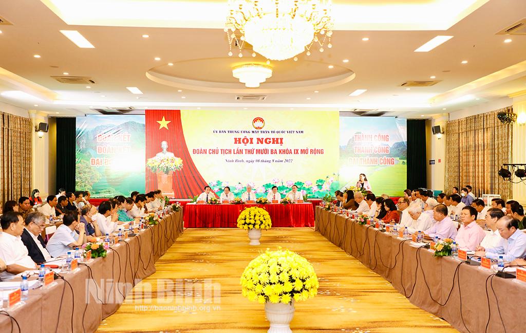 Hội nghị lần thứ mười ba, Đoàn Chủ tịch Ủy ban Trung ương MTTQ Việt Nam khóa IX mở rộng