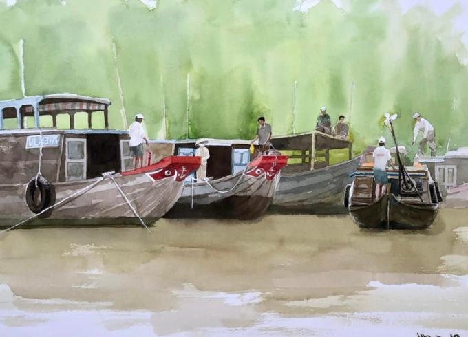Tranh về đời sông nước miền Tây