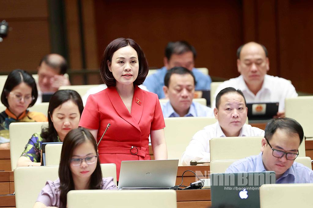 Kỳ họp thứ 5 - Quốc hội khóa XV: Đại biểu Quốc hội tỉnh tham gia thảo luận tại hội trường về Dự thảo Luật Nhà ở (sửa đổi)