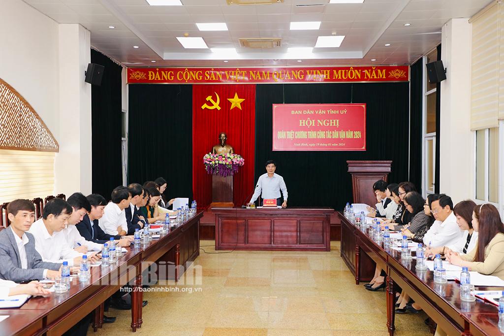 Ban Dân vận Tỉnh ủy quán triệt Chương trình công tác dân vận năm 2024