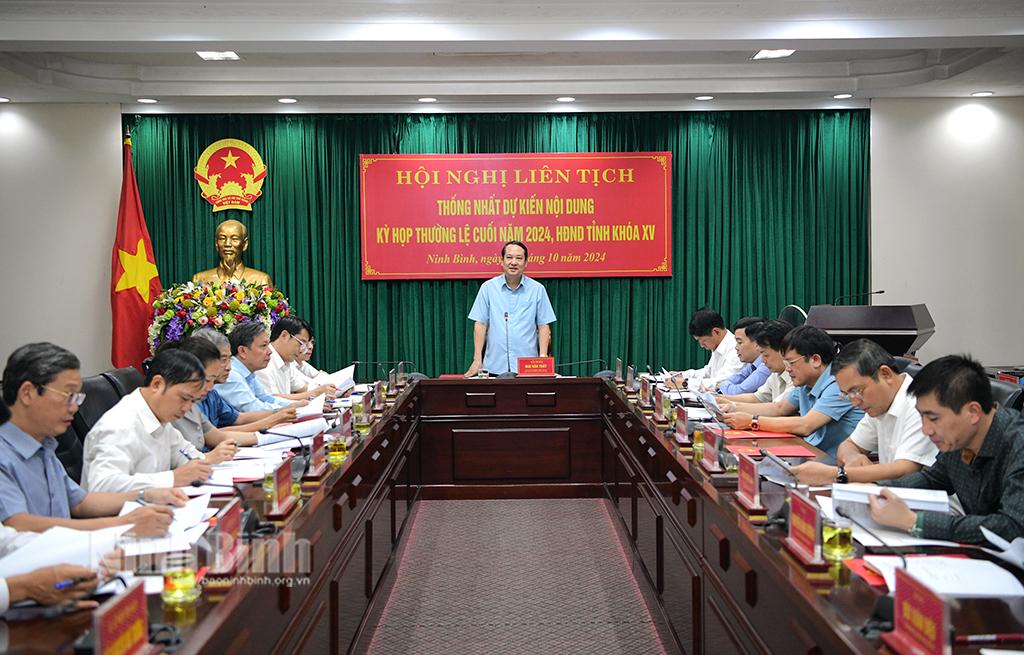 Thống nhất dự kiến nội dung, thời gian kỳ họp thường lệ cuối năm 2024, HĐND tỉnh khóa XV