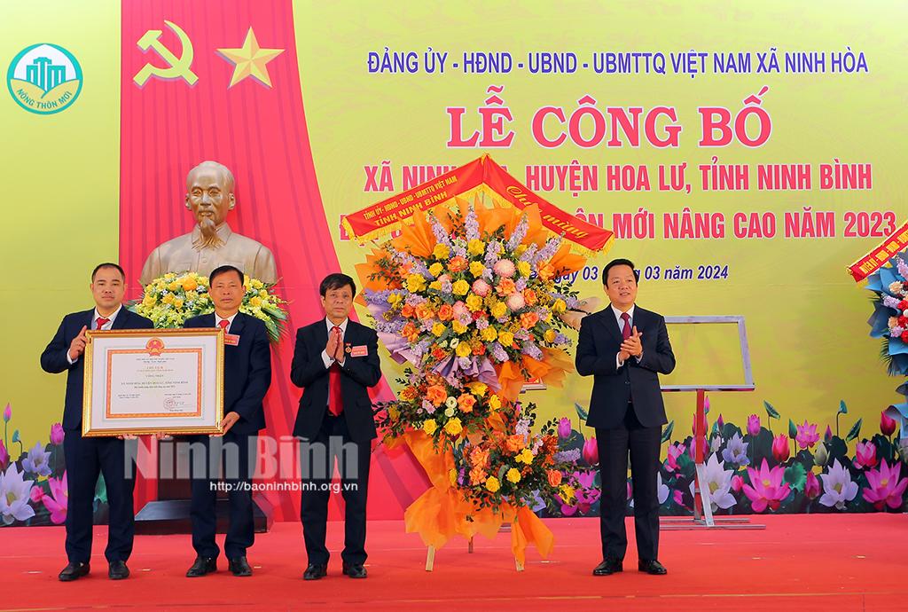 Ninh Hòa công bố xã đạt chuẩn nông thôn mới nâng cao năm 2023