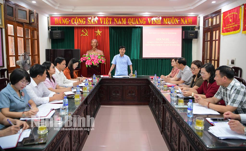 Ban Dân vận Tỉnh ủy triển khai nhiệm vụ quý II