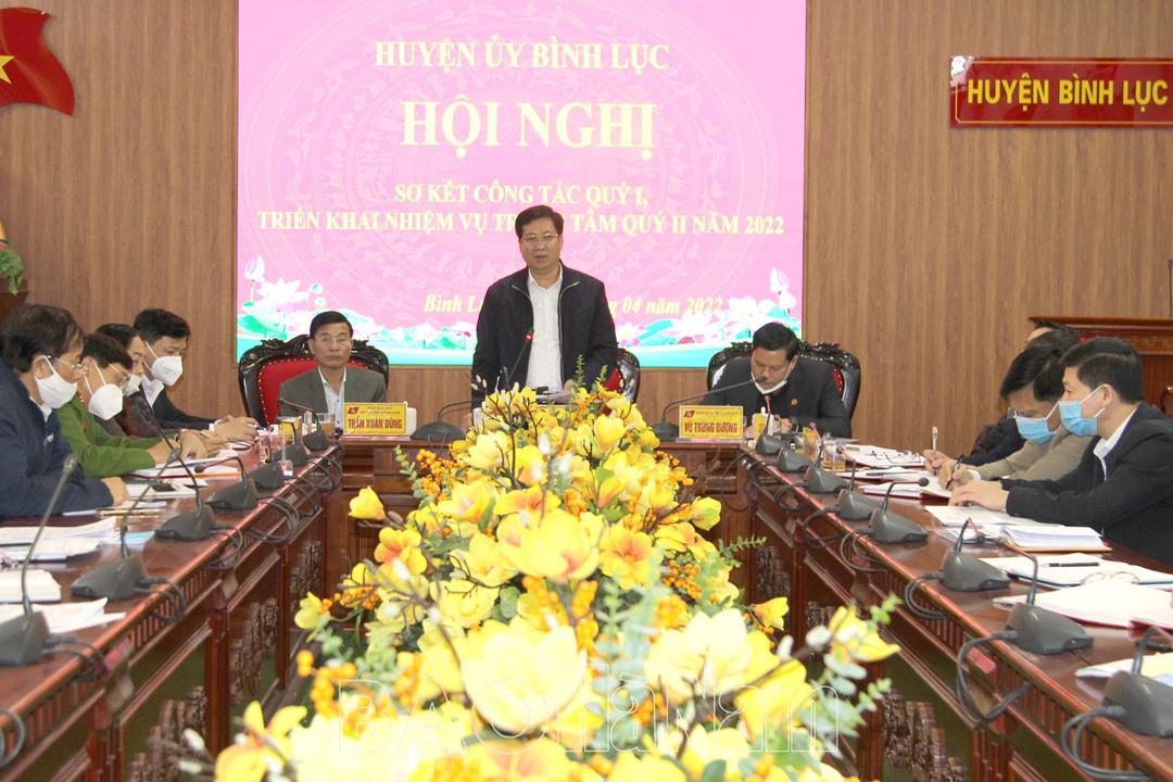 Huyện ủy Bình Lục triển khai nhiệm vụ trọng tâm quý II/2022