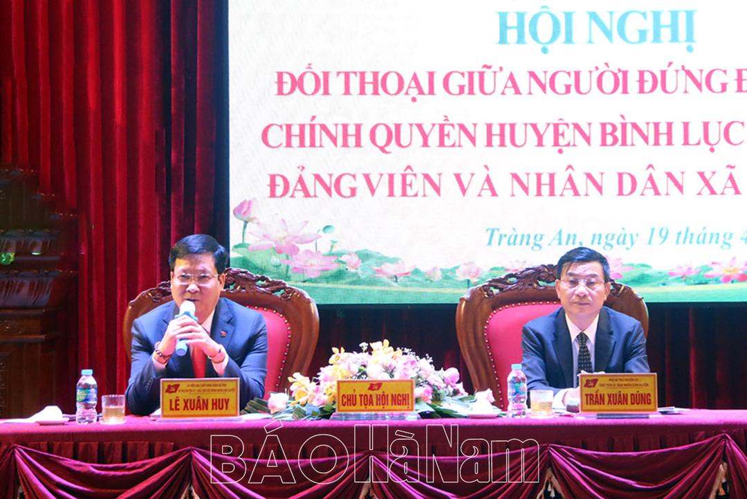 Bình Lục tổ chức đối thoại giữa người đứng đầu cấp ủy, chính quyền huyện với cán bộ, đảng viên, nhân dân xã Tràng An