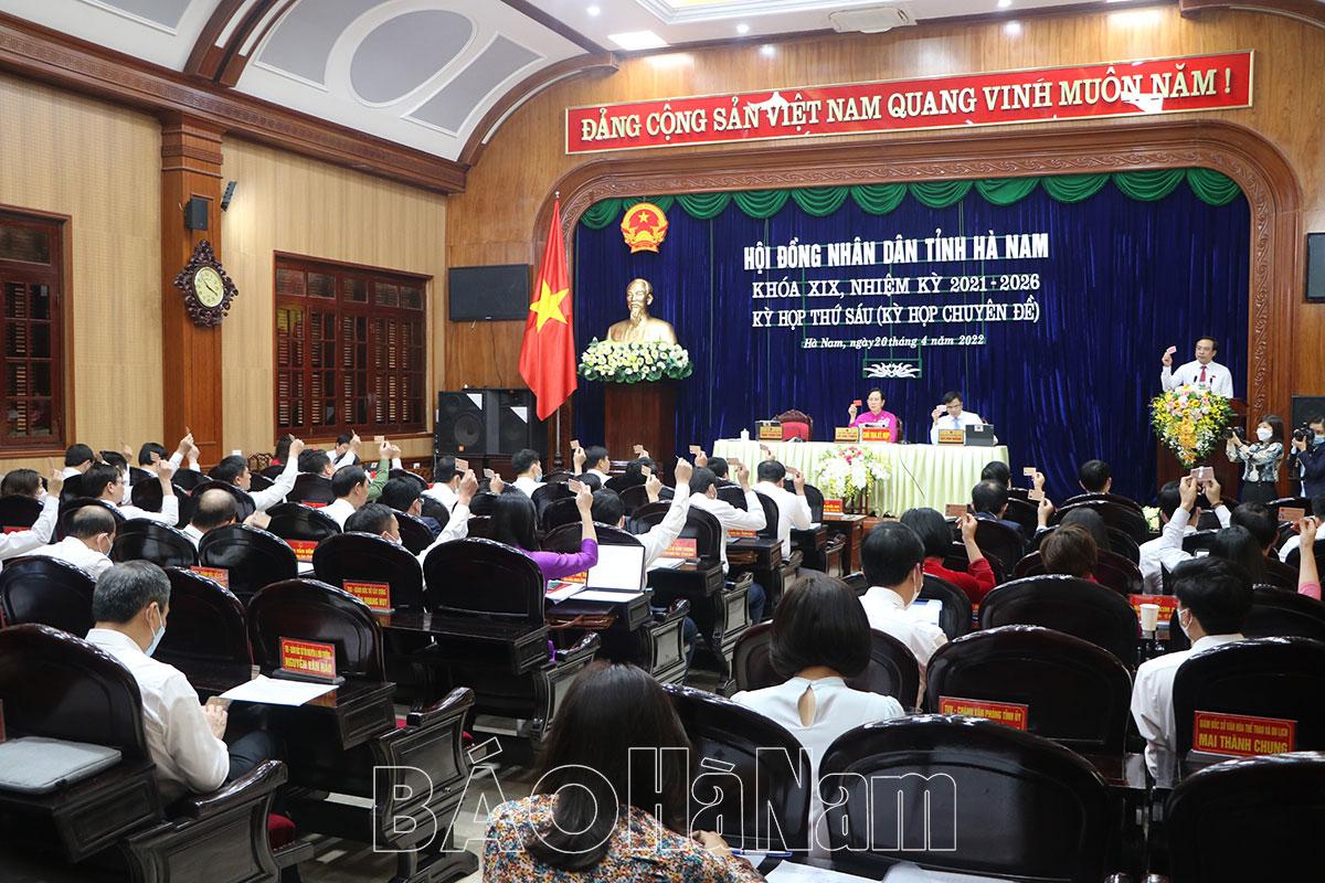 HĐND tỉnh Hà Nam khóa XIX thông qua 38 nghị quyết tại Kỳ họp thứ sáu