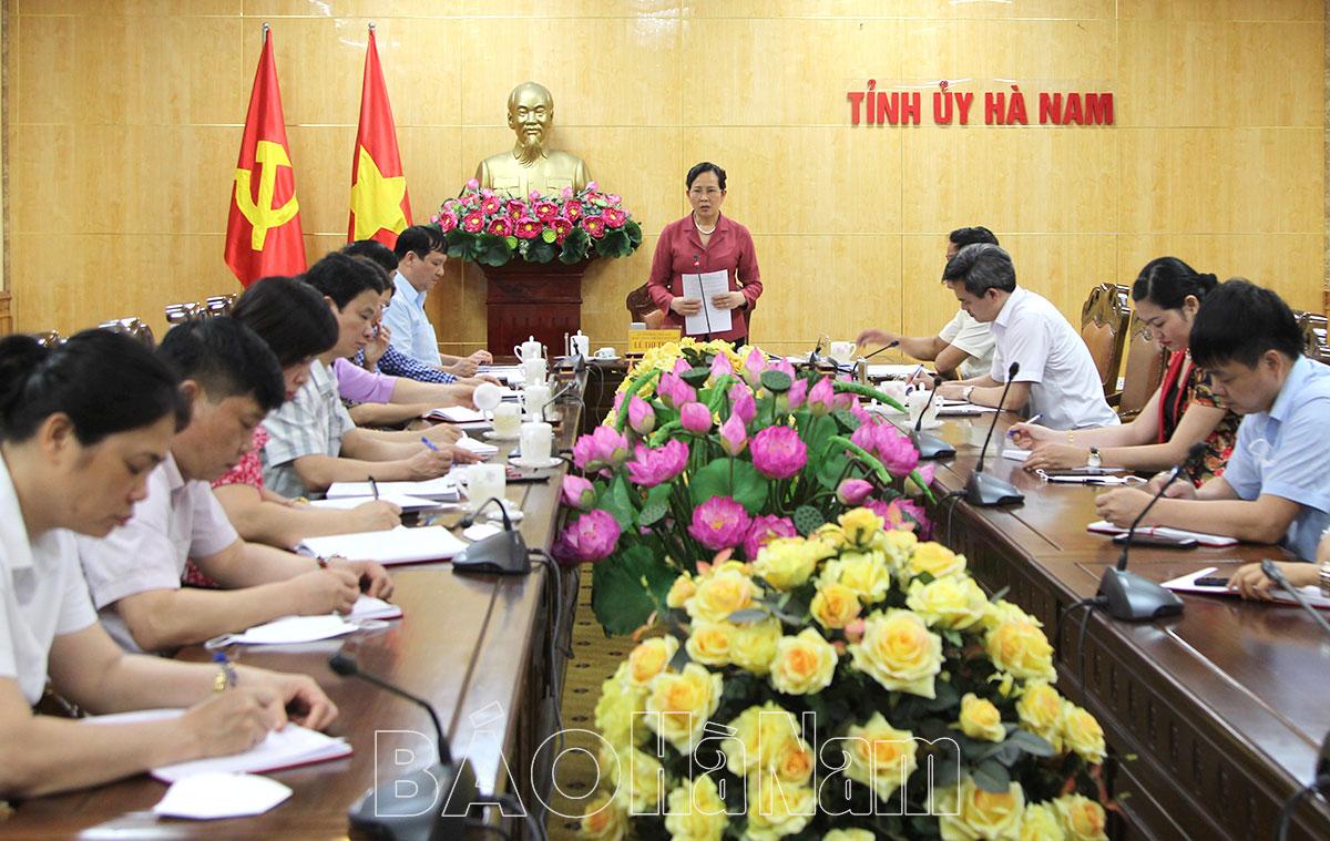 Thường trực Tỉnh ủy làm việc với UBKT Tỉnh ủy về tình hình kết quả quý I, triển khai nhiệm vụ trọng tâm công tác quý II/2022