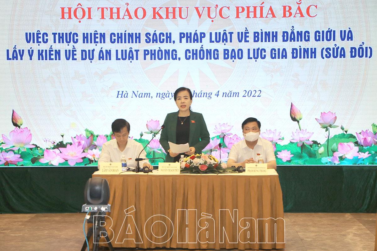 Hội thảo khu vực phía Bắc về việc thực hiện chính sách, pháp luật về bình đẳng giới và lấy ý kiến về dự án Luật Phòng, chống bạo lực gia đình (sửa đổi)