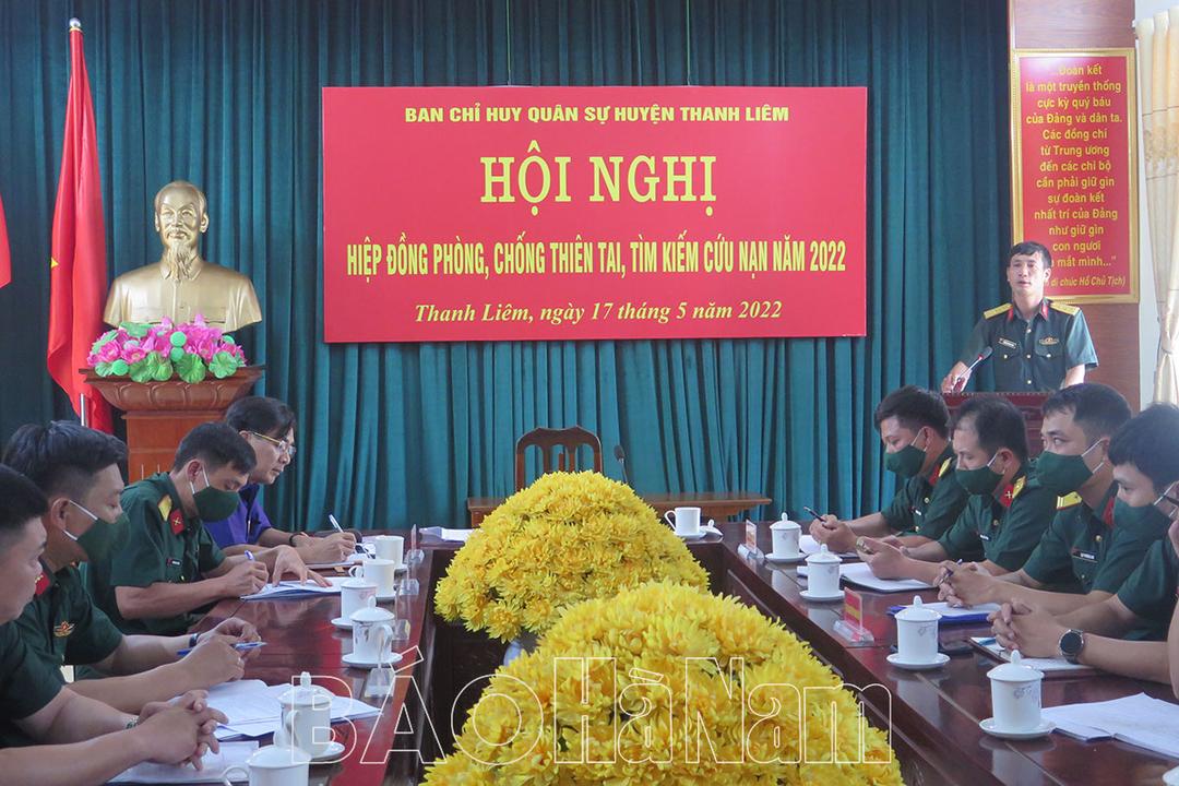 Ban CHQS huyện Thanh Liêm hiệp đồng PCTT-TKCN