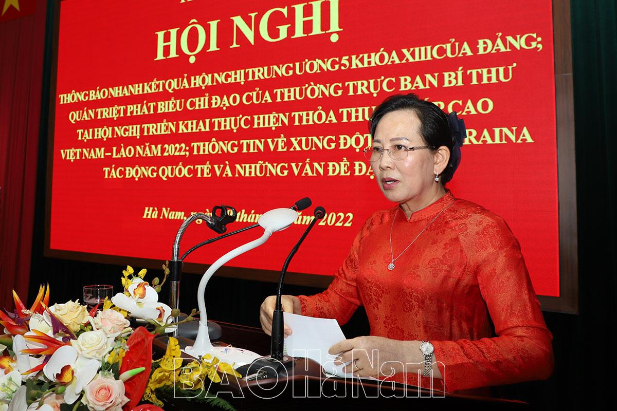 Tỉnh ủy tổ chức hội nghị thông báo nhanh kết quả Hội nghị Trung ương 5 khóa XIII.