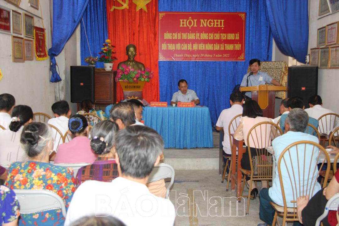 Xã Thanh Thủy tổ chức đối thoại giữa người đứng đầu cấp ủy, chính quyền với cán bộ, hội viên nông dân